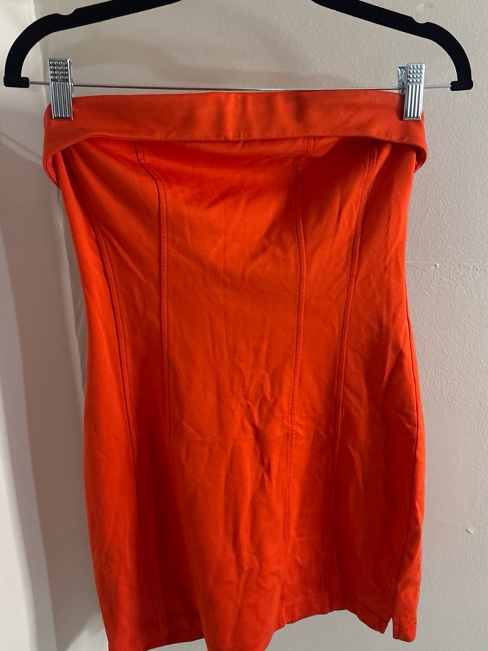 Urban Outfitters Bright Orange Strapless Pencil Skirt